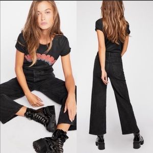 FREE PEOPLE - Wales Hi Rise Wide Leg Jean - Black Ash